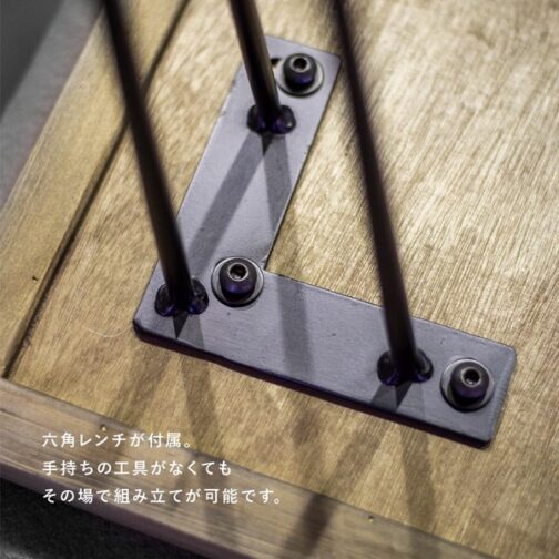 ダイニングテーブル 古材 ヘリンボーン 2人掛け 4人掛け 長方形 テーブル　【メーカー直送】 - 画像 (6)