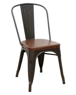 メタルチェア レザー スタッキング・ブルックリン・インダストリアル 【メーカー直送】