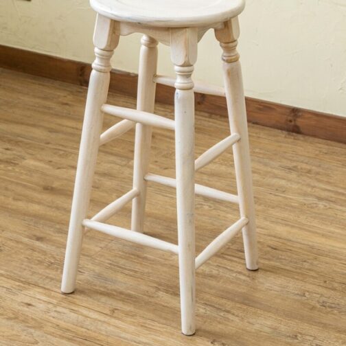 マホガニーラウンドスツール63cm - 画像 (2)
