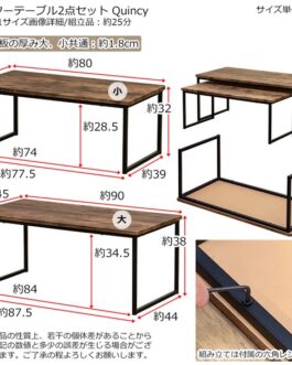 センターテーブル2点セット　Quincy　VBR