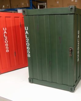 コンテナ型ボックス グリーン　インダストリアル・アンティーク調・収納家具