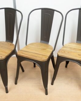 メタルチェア ウッド スタッキング・ブルックリン・インダストリアル