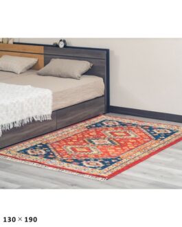 お部屋が明るくなる天然素材のトライバル風ラグ<CRIMSON>