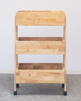 シンプルで使いやすいキャスター付き木製ワゴン<NATURAL SIGNATURE ストレージワゴン>