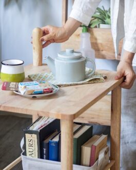 取っ手が可愛いキャスター付き木製ワゴン<NATURAL SIGNATURE オープンワゴン>