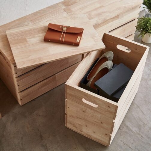 スタッキングできるスツール収納ボックス＜NATURAL SIGNATURE　コンテナBOX＞ - 画像 (16)