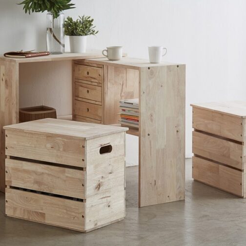 スタッキングできるスツール収納ボックス＜NATURAL SIGNATURE　コンテナBOX＞ - 画像 (20)