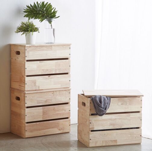 スタッキングできるスツール収納ボックス＜NATURAL SIGNATURE　コンテナBOX＞ - 画像 (21)