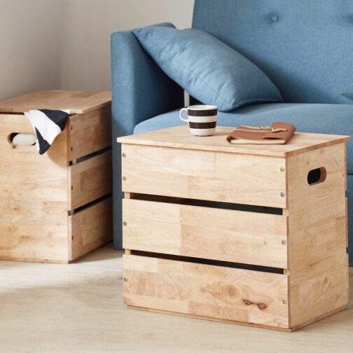 スタッキングできるスツール収納ボックス＜NATURAL SIGNATURE　コンテナBOX＞ - 画像 (2)