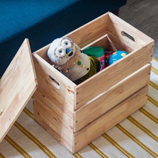 スタッキングできるスツール収納ボックス＜NATURAL SIGNATURE　コンテナBOX＞
