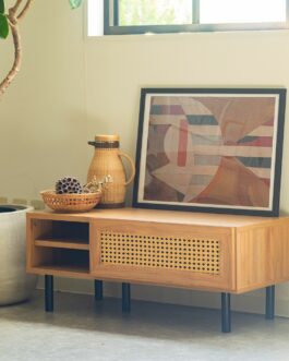 ナチュラルなラタン風素材が特徴のテレビ台＜90ローボード　マルシェ＞