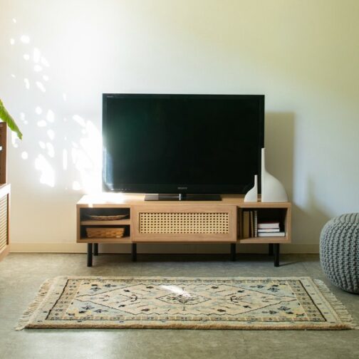 ナチュラルなラタン風素材が特徴のテレビ台＜120ローボード　マルシェ＞
