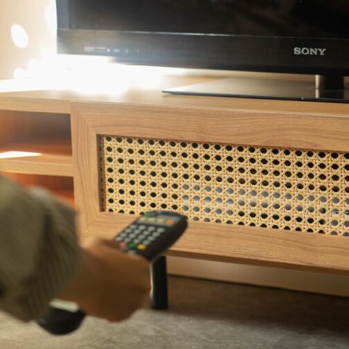 ナチュラルなラタン風素材が特徴のテレビ台＜120ローボード　マルシェ＞ - 画像 (7)