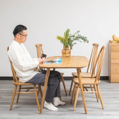 アッシュ無垢材のウィンザーチェア＜ienowa/ハイバックチェア コクリコ＞ - 画像 (21)