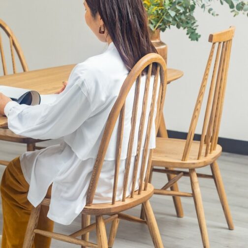 アッシュ無垢材のウィンザーチェア＜ienowa/ハイバックチェア コクリコ＞ - 画像 (24)