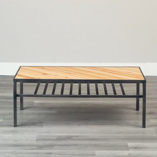 ヴィンテージ風質感のアイアン×天然木センターテーブル＜トリニティ＞ - 画像 (10)
