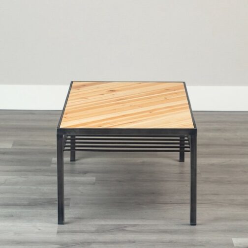 ヴィンテージ風質感のアイアン×天然木センターテーブル＜トリニティ＞ - 画像 (2)