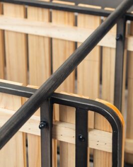 ヴィンテージ風質感のアイアン×天然木シェルフ<トリニティ>