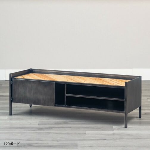 ヴィンテージ風質感のアイアン×天然木ローボード＜トリニティ＞ - 画像 (15)