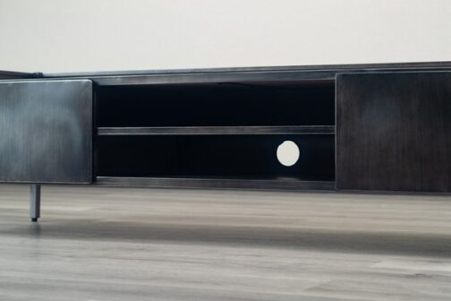 ヴィンテージ風質感のアイアン×天然木ローボード＜トリニティ＞ - 画像 (14)