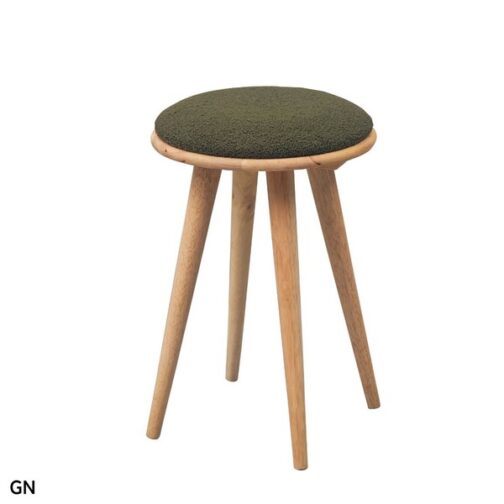 もこもこ生地のラバーウッド無垢材スツール ＜組立家具/NATURAL SIGNATURE　ラウンドスツール＞ - 画像 (4)
