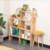もこもこ生地のラバーウッド無垢材スツール ＜組立家具/NATURAL SIGNATURE　ラウンドスツール＞ - 画像 (5)