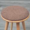 もこもこ生地のラバーウッド無垢材スツール ＜組立家具/NATURAL SIGNATURE　ラウンドスツール＞ - 画像 (8)