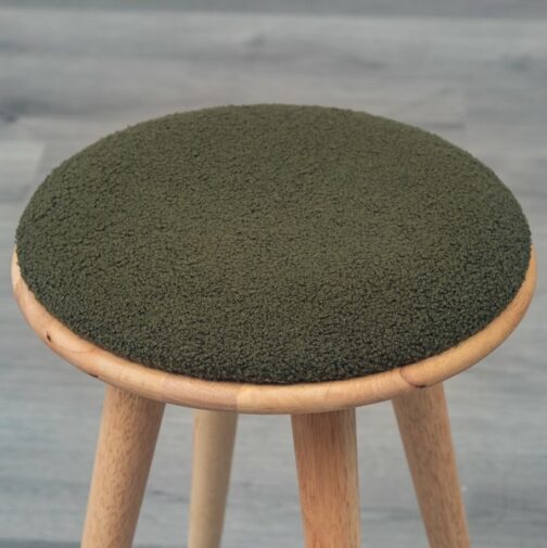 もこもこ生地のラバーウッド無垢材スツール ＜組立家具/NATURAL SIGNATURE　ラウンドスツール＞ - 画像 (9)