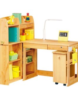 学習デスクまわりの収納に アルダー材のブックシェルフ<下棚 フォレスト>