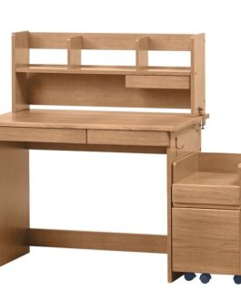 幅100cm 木目調3色 シンプルな棚付き学習デスク<100中棚机ベーシック ティノ>