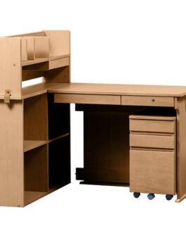 幅100cm 木目調3色 奥行拡張できる組み合わせ学習デスク<100中棚机 パルク>