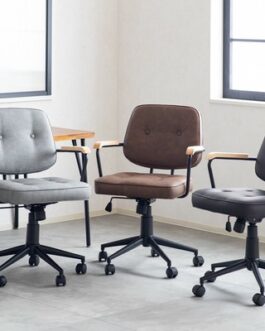 ワークスペースにもおしゃれな空間を 肘付ガス圧チェア