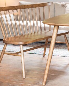 アッシュ無垢材のダイニング用ベンチ<ienowa/120背付・112背無ベンチ コクリコ>