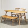 アッシュ無垢材のダイニング用ベンチ＜ienowa/120背付・112背無ベンチ コクリコ＞ - 画像 (9)