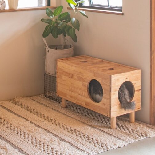 天然木をふんだんに使ったナチュラルシリーズ ◆組立家具/NATURAL SIGNATUREキャットハウス - 画像 (14)