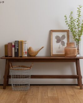 穏やかな風合いのウォールナット無垢材ベンチ<ペトラ>