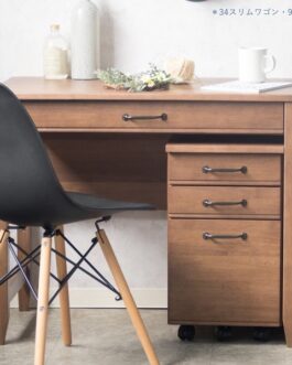 天然木素材のモダン学習デスク<デスクワゴン トライ-R/kiduku>
