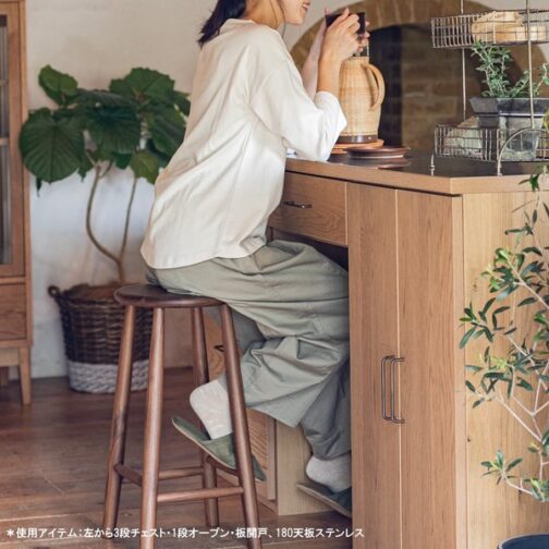 組み合わせが選べる天然木キッチン収納＜システムカウンター　ワイズ/ienowa＞ - 画像 (15)