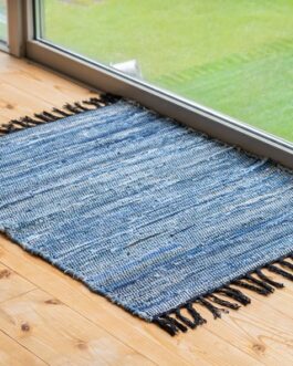 フリンジがポイントのデニム素材ラグ・マット<ienowa/LOS(ロス)>