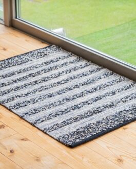 シャギーと平織りを組み合わせたボーダー柄ラグ・マット<ienowa/RECTOR(レクター)>