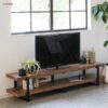 天然木×スチールのシンプルなテレビボード＜ローボード　アレッシア　MBR/ienowa＞