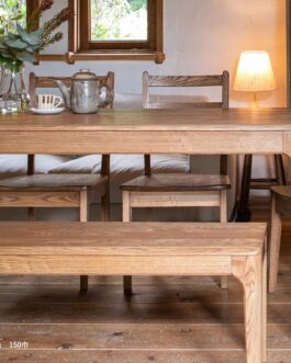 タモ無垢材の個性豊かな木目が楽しめるダイニングベンチ◆ienowa/食堂ベンチ タオ