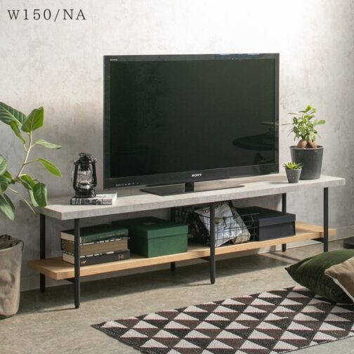 コンクリート調と木目調を組み合わせたテレビボード＜120・150TVボード/マルティナ＞ - 画像 (8)