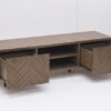 人気のヘリンボーン柄が特徴的なシリーズ ＜組立家具/135ローボード　クレラ　MBR＞ - 画像 (2)