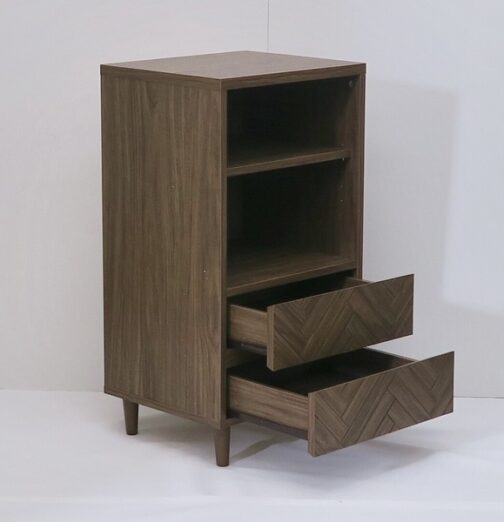 人気のヘリンボーン柄が特徴的なシリーズ ＜組立家具/45キャビネット　クレラ　MBR＞ - 画像 (3)