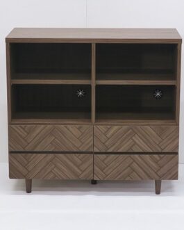 人気のヘリンボーン柄が特徴的なシリーズ ＜組立家具/90キャビネット　クレラ　MBR＞