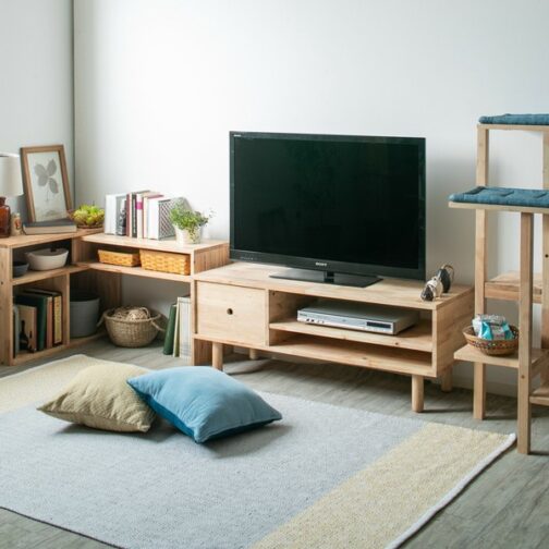 天然木をふんだんに使ったナチュラルシリーズ ＜組立家具/NATURAL SIGNATURE　TVボード＞ - 画像 (5)