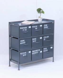 使うと雰囲気の良くなるスチールチェスト <ienowa/9杯引出チェスト MSG GY色>