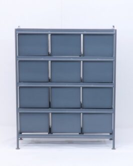 使うと雰囲気の良くなるスチールチェスト <ienowa/縦型12杯引出チェスト MSG GY色>