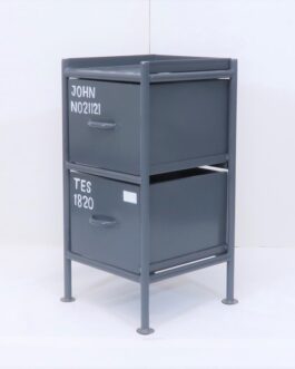 使うと雰囲気の良くなるスチールチェスト <ienowa/縦型2杯引出チェスト MSG GY色>